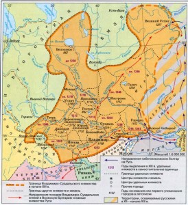 Карта владимиро суздальского княжества в 12 веке
