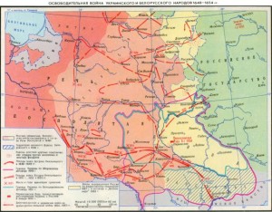 Освободительная война украинского народа русско польская война контурная карта