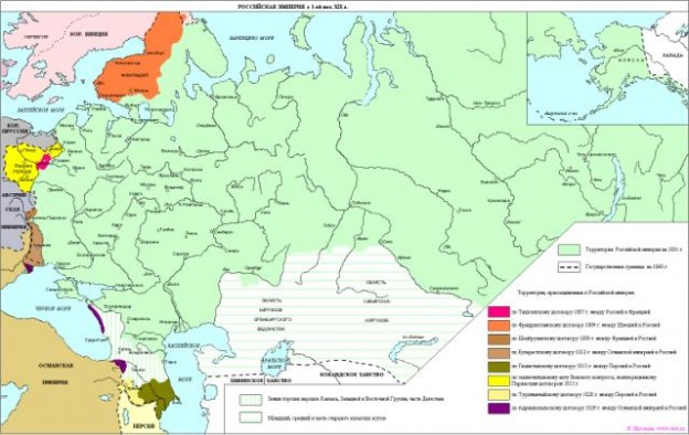 Карта российской империи середины 19 века